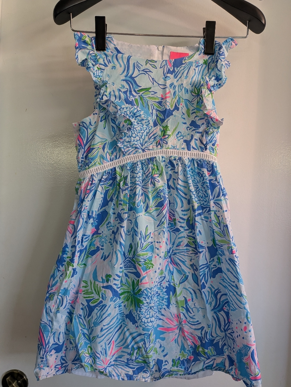 Lilly Pulitzer Girl Madelina shift dress Lion Around print size 10 Pink And Blue